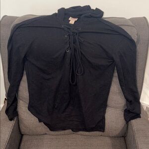 Target Black Lace-Up Hoodie